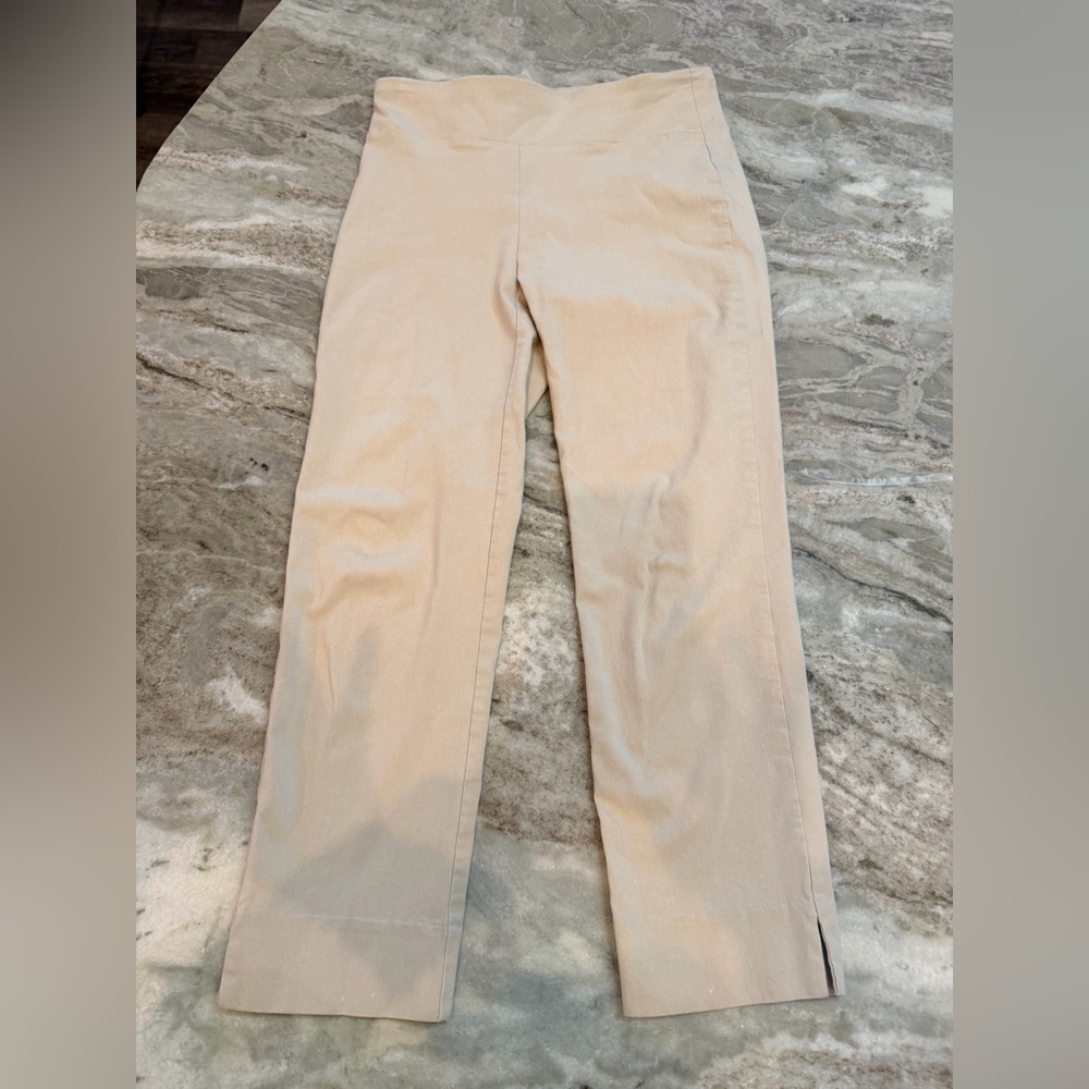 White House Black Market Beige Crop Pants Stretch Ankle Size 26